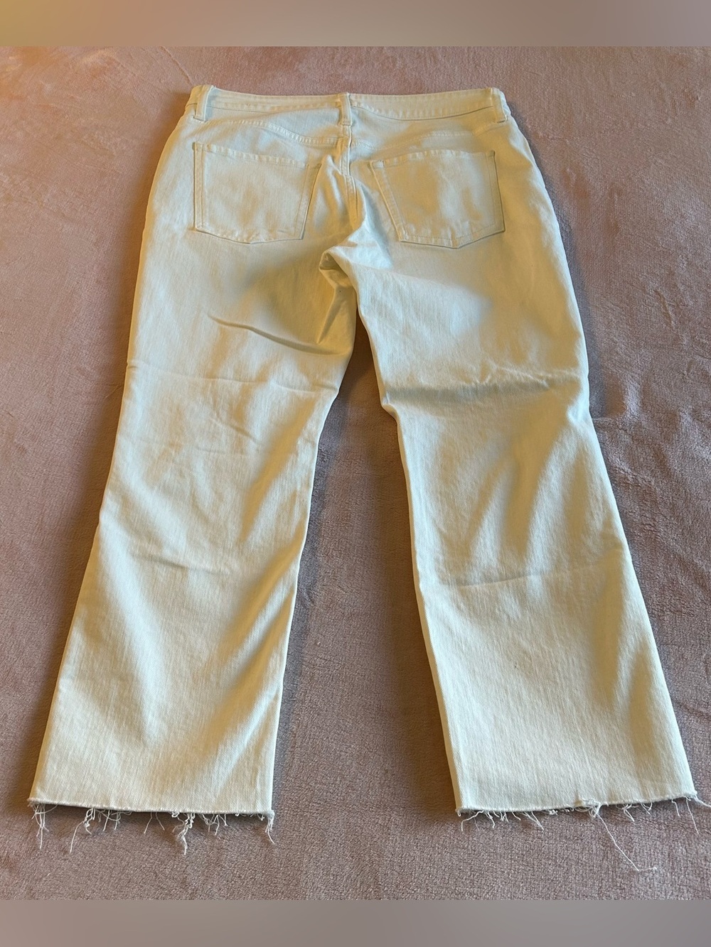 Gap Universal Slim Boyfriend white distressed cropped jeans raw hem size 10/30 - Picture 2 of 9